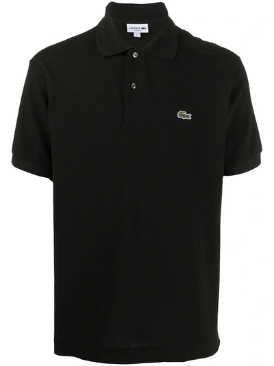 Shop Lacoste Embroidered Logo Polo Shirt In Black