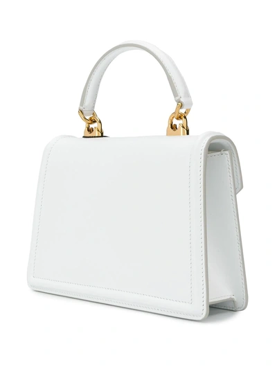 Shop Dolce & Gabbana Small Devotion Leather Top-handle Bag In White