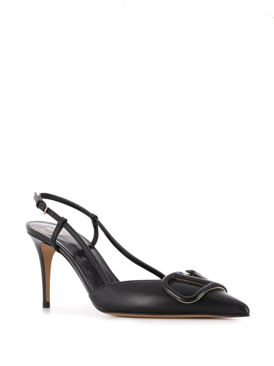 Shop Valentino Vlogo Signature 80mm Slingback Pumps In Black