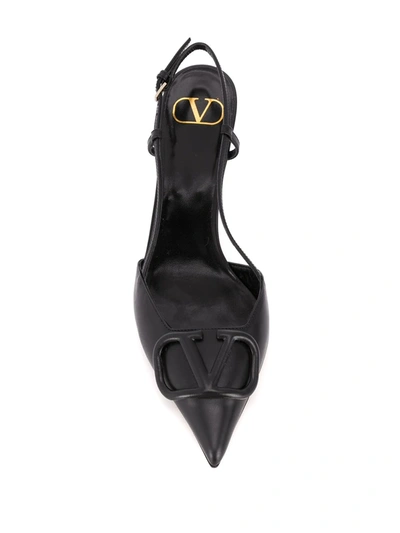 Shop Valentino Vlogo Signature 80mm Slingback Pumps In Black