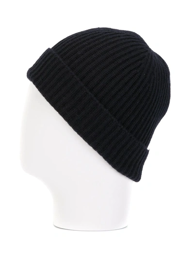 Shop N•peal Ribbed-knit Cashmere Beanie In Blue