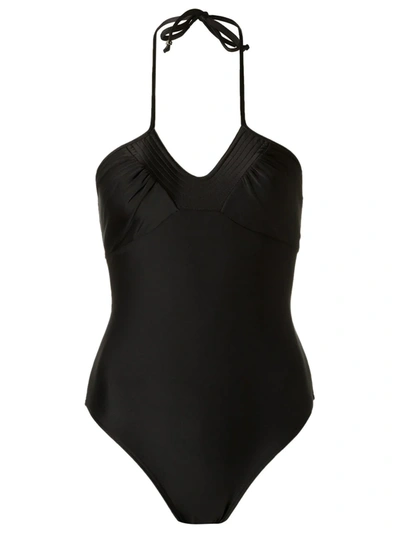 Shop Amir Slama Gathered Details Swimsuit In Black