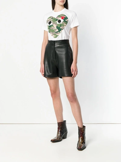 Comme Des Garçons Play Comme Des Garcons Play White And Red Camo Heart T-shirt In White
