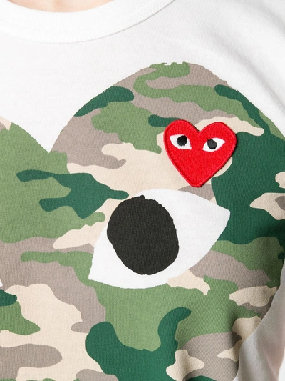 Comme Des Garçons Play Comme Des Garcons Play White And Red Camo Heart T-shirt In White