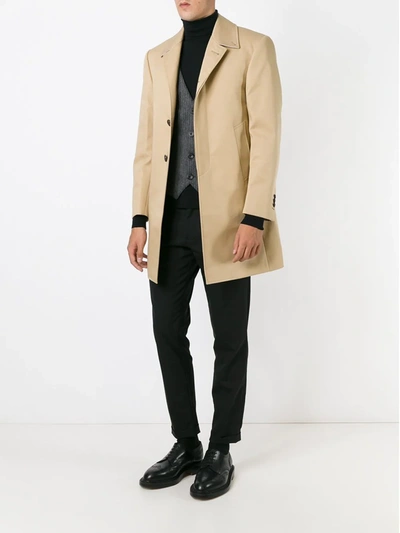Thom Browne Cotton-twill Mac Overcoat In Neutrals