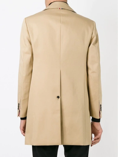 Thom Browne Cotton-twill Mac Overcoat In Neutrals