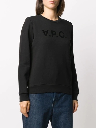 Shop Apc Logo Print Sweatshirt In Black