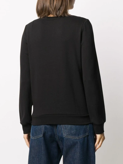 Shop Apc Logo Print Sweatshirt In Black