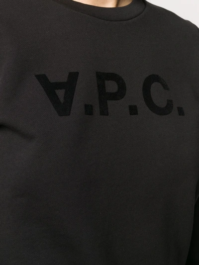 Shop Apc Logo Print Sweatshirt In Black