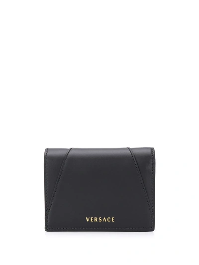 Shop Versace Virtus Bifold Wallet In Black