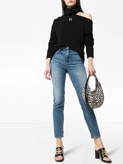 Paige Raundi Cold-shoulder Turtleneck Wool-blend Sweater In Black