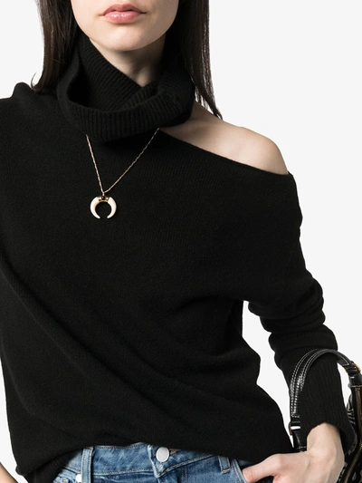 Shop Paige Raundi Cold-shoulder Turtleneck Sweater In Black