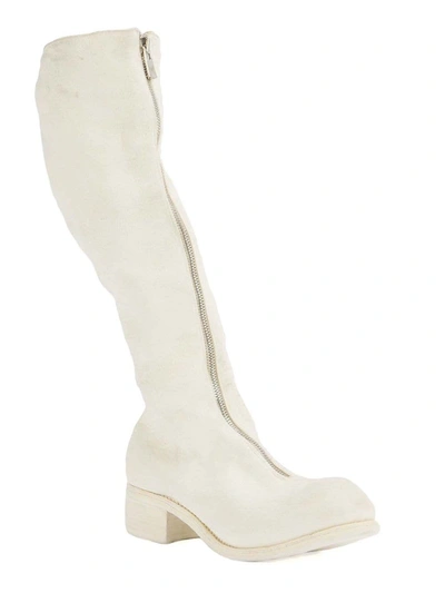 Shop Guidi Knee-high Leather Boots In White