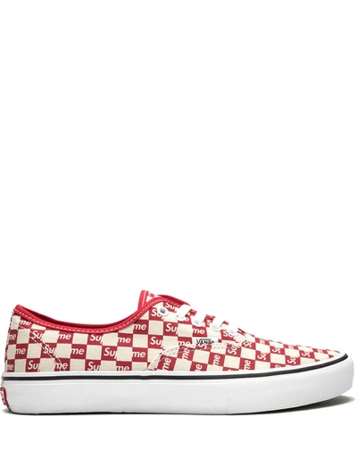 Vans X Supreme Authentic Pro “supreme Checkered Red” Low-top Sneakers In  White | ModeSens