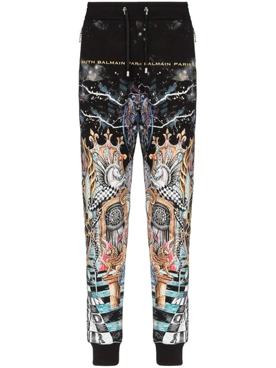 Shop Balmain Dangerous Printed Sweatpants In Black