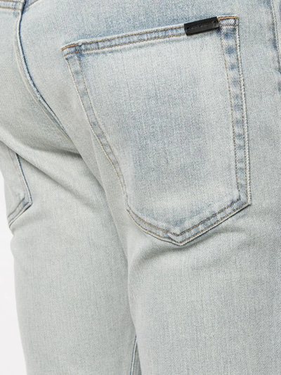 Saint Laurent Stonewashed Straight-cut Jeans In Blue