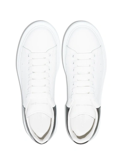 Shop Alexander Mcqueen Oversized Metallic Leather Sneakers In White