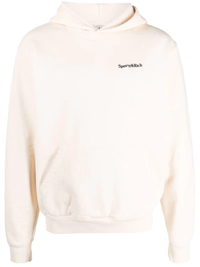 Shop Sporty And Rich Logo Embroidered Sweatshirt In Nude