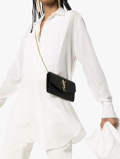 Saint Laurent Monogram Envelope Bag In Black