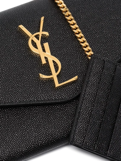 Shop Saint Laurent Monogram Envelope Bag In Black