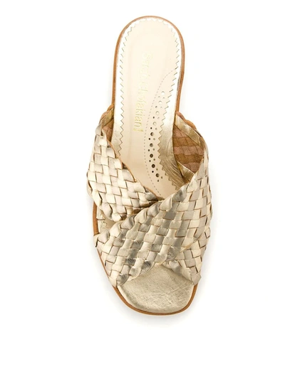 Shop Sarah Chofakian Leather Flat Sandals In Neutrals