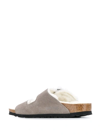 Birkenstock Arizona Two-strap Shearling Sandals In Grey