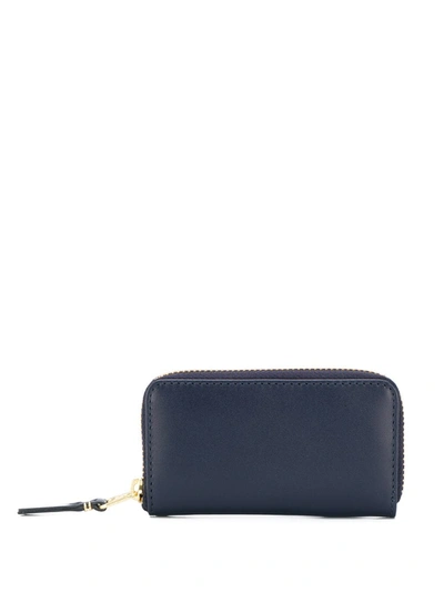 Comme Des Garçons Zipped Wallet In Blue