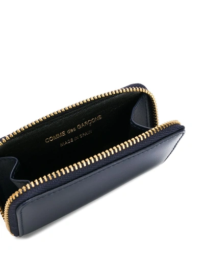 Comme Des Garçons Zipped Wallet In Blue