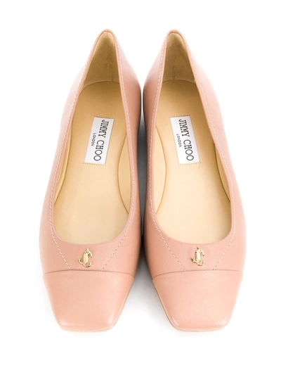 Shop Jimmy Choo Gisela Square-toe Ballerina Shoes In Pink