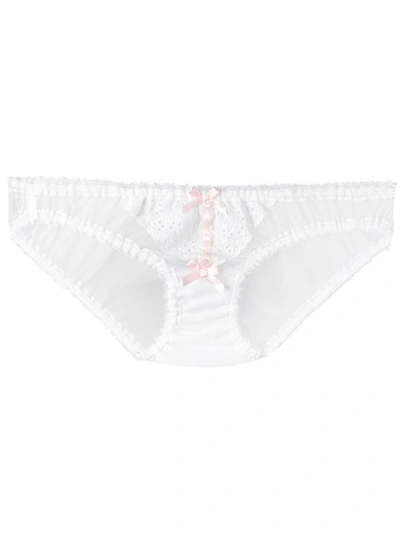 Shop Folies By Renaud Antoinette Sheer Panelled Briefs In White