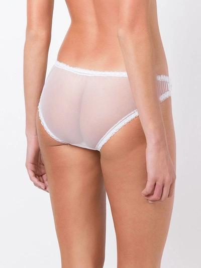 Shop Folies By Renaud Antoinette Sheer Panelled Briefs In White