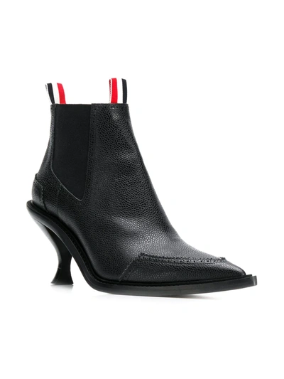 Shop Thom Browne Long Point Brogue Boots In Black