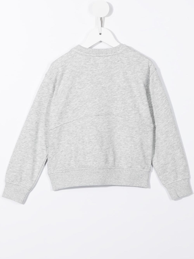Shop Tommy Hilfiger Junior Embroidered Flocked Logo Sweatshirt In Grey