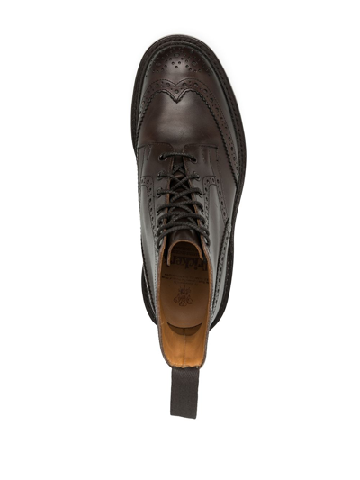 Tricker's Burnished Brogue-detail Boots In Brown