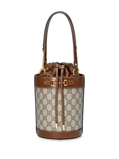 Shop Gucci Horsebit 1955 Small Bucket Bag In Neutrals