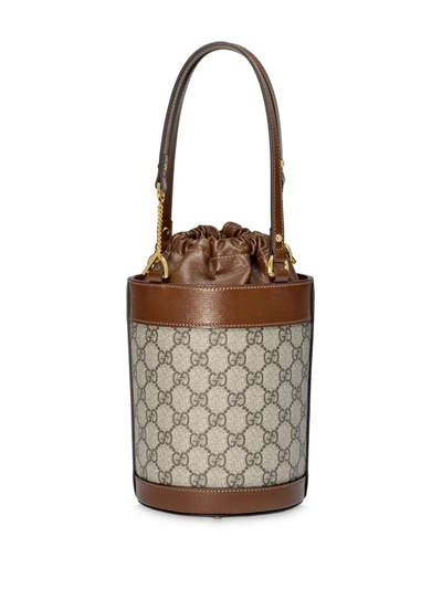 Shop Gucci Horsebit 1955 Small Bucket Bag In Neutrals