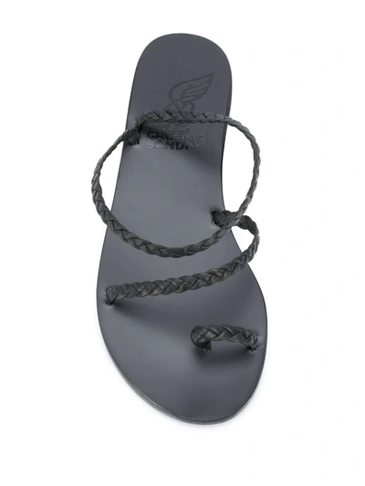 Shop Ancient Greek Sandals Eleftheria Braided Sandals In Black