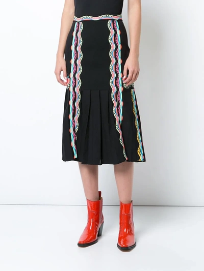 Shop Peter Pilotto Ric-rac Trimmed Skirt In Black