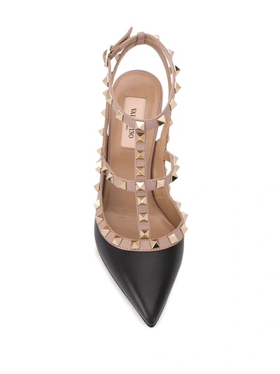 Shop Valentino Rockstud Leather Pumps In Black