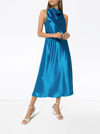 Shop Sies Marjan Andy Cowl-neck Midi Dress In Blue
