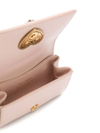Shop Dolce & Gabbana Devotion Logo Mini Bag In Pink
