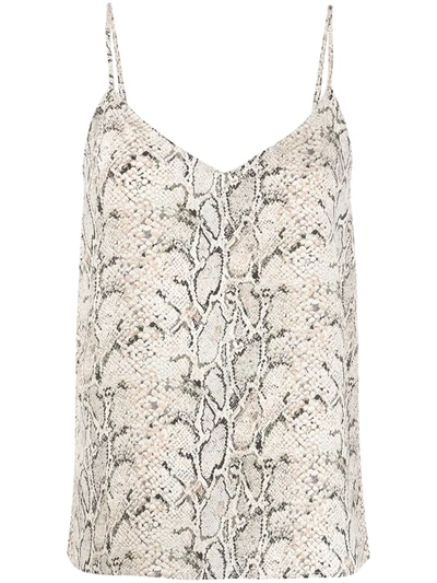 Shop Equipment V-neck Snakeskin-print Vest Top In Neutrals