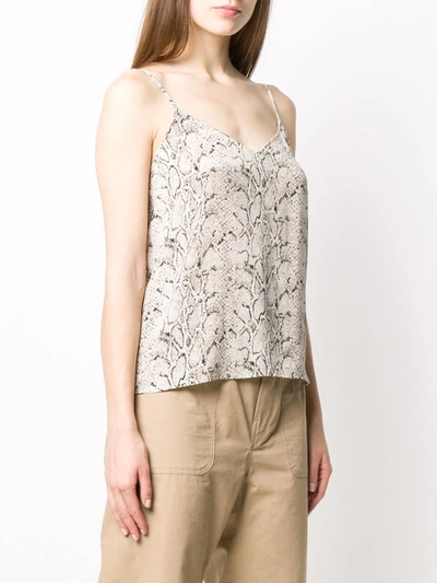 Shop Equipment V-neck Snakeskin-print Vest Top In Neutrals