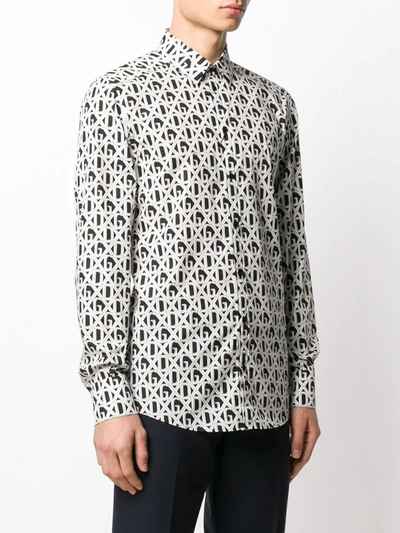 Shop Dolce & Gabbana Diamond Check Logo Print Shirt In Black