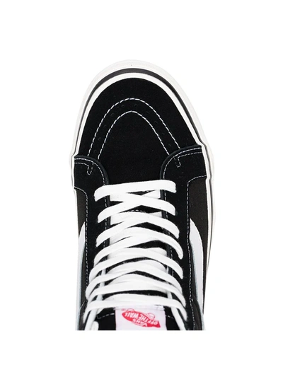 black and white SK8-Hi 38 DX suede leather and canvas sneakers