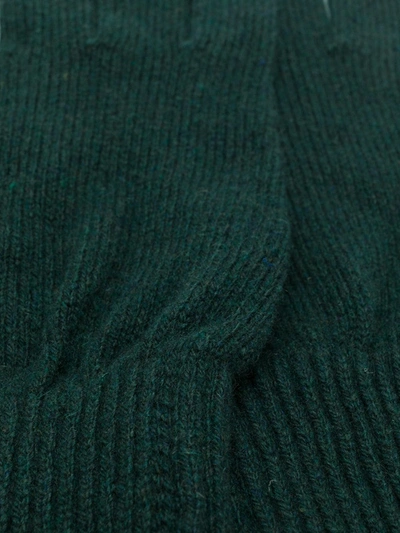 Shop Paul Smith Knitted Fitted Gloves In Green