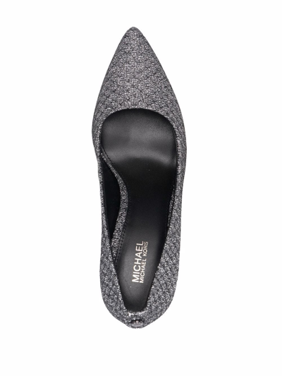 Shop Michael Kors Embroidered Pointed Pumps In Silber