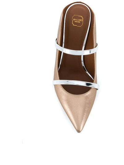 Malone Souliers Metallic Leather Maureen Mules 70 In Brown