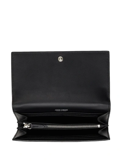 Shop Jimmy Choo Pearl-embellished Martina Wallet In Black