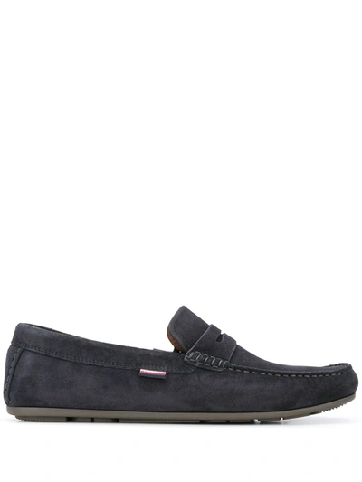 Shop Tommy Hilfiger Round Toe Loafers In Blue